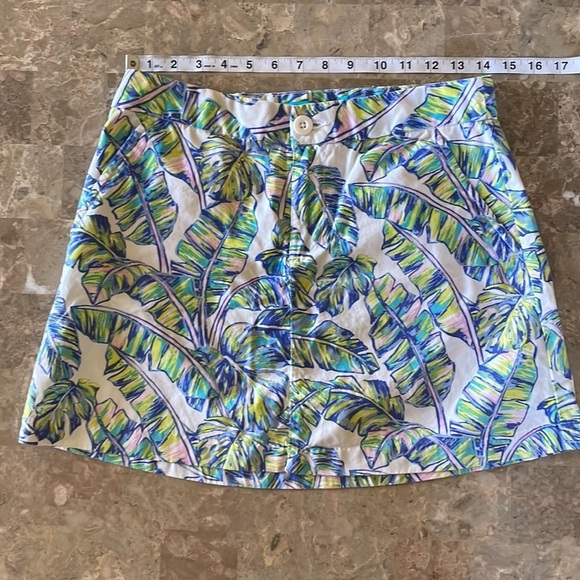 Tori Richards Honolulu Palms Mini Skirt, A-Line. White, Pink,‎ Blue, Size 4​ - Picture 11 of 13